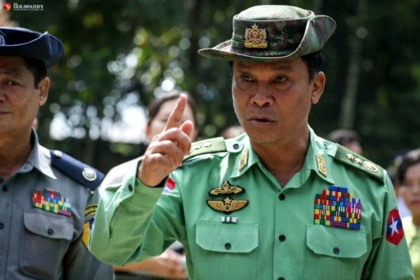 မောင်တောမြို့သို့ ရောက်ရှိလာသော ပြည်ထဲရေးဝန်ကြီး ဒု ဗိုလ်ချုပ်ကြီး ကျော်ဆွေ /  သော်ဟိန်းထက် /  ဧရာဝတီ