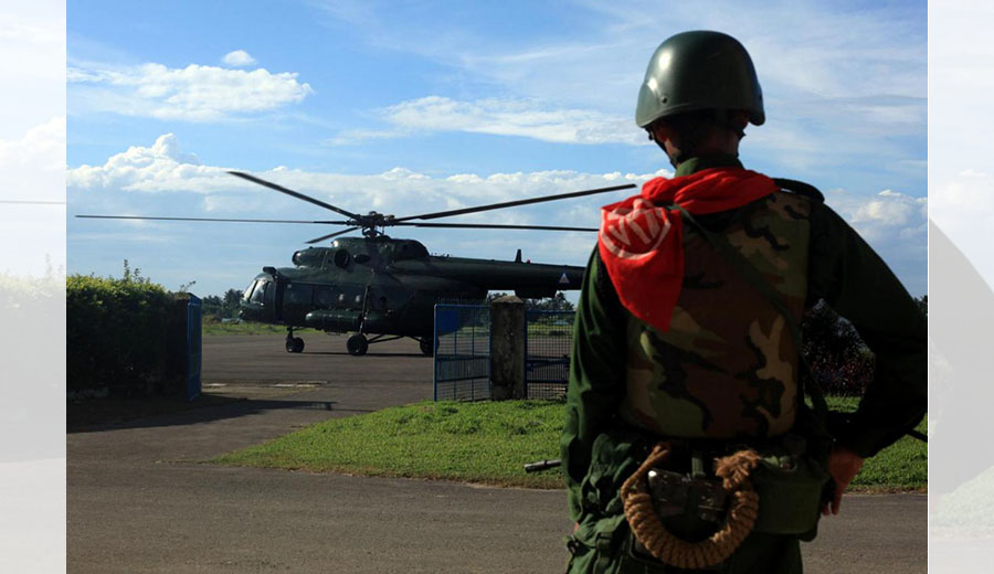 ခမရ (၅၅၂) ဂိတ်သို့ နှစ်ဖွဲ့ခွဲ၍ ဝင်ရောက်နိုင်ရန် ကြိုးပမ်းခဲ့ရာ တပ်မတော်သားများက ပြန်လည်တိုက်ခိုက်ခဲ့သည် / Reuters