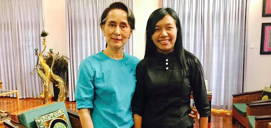 ဒေါ်အောင်ဆန်းစုကြည်နှင့်အတူ တွေ့ရတဲ့ ဒါရိုက်တာ ကြည်ဖြူသျှင် / Lay Kyi Phyu's  / Facebook