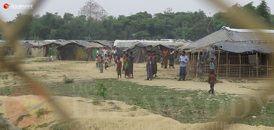 ရိုဟင်ဂျာ (ခေါ်) ဘင်္ဂါလီဒုက္ခသည်များ နေထိုင်သည့် ဒုက္ခသည်စခန်းကို ရခိုင်ပြည်နယ် မြောက်ပိုင်း မောင်တောမြို့နယ်၌ ပြီးခဲ့သည့် မတ်လအတွင်းက တွေ့ရစဉ်  / မိုးမြင့် / ဧရာဝတီ