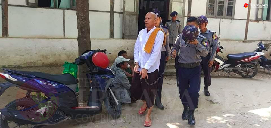 စွပ်စွဲခံထားရသူ ဦးဝရဉာဏ ခေါ် ဦးဝင်းနိုင်ကို ယနေ့ကန့်ဘလူမြို့နယ်တရားရုံးတွင် ရုံးထုတ်စစ်ဆေးစဉ် / ဒီလှိုင်းဝင်း / ဧရာဝတီ