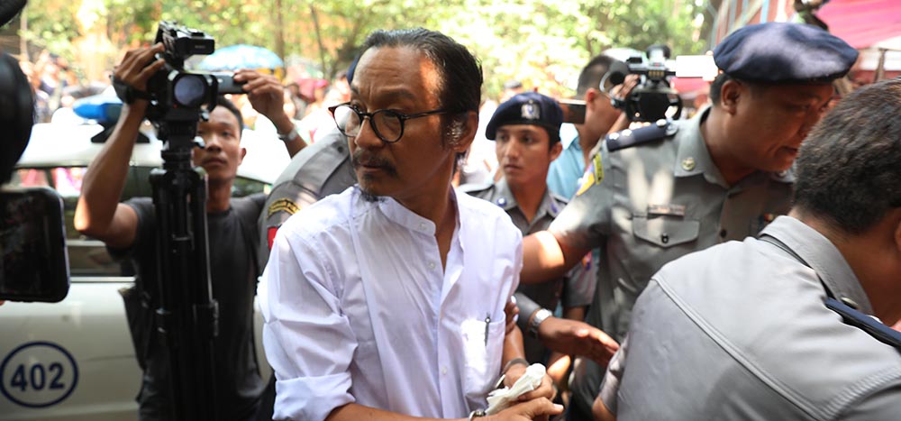 ပြီးခဲ့သည့် မေလ ၉ ရက်နေ့က ရုံးချိန်းတွင် တွေ့ရသည့် ဒါရိုက်တာ မင်းထင်ကိုကိုကြီး  / ဧရာဝတီ