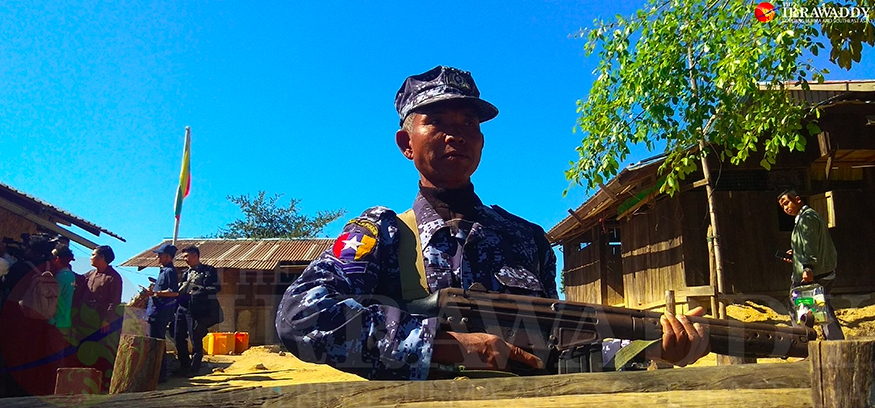 ရခိုင်ပြည်နယ်မြောက်ပိုင်း ဂုတ်ပိ နယ်ခြားစောင့်ရဲတပ်ဖွဲ့ စခန်းကို ၂၀၁၉ ဇန်နဝါရီလက မြင်တွေ့ရစဉ် / မင်းအောင်ခိုင်