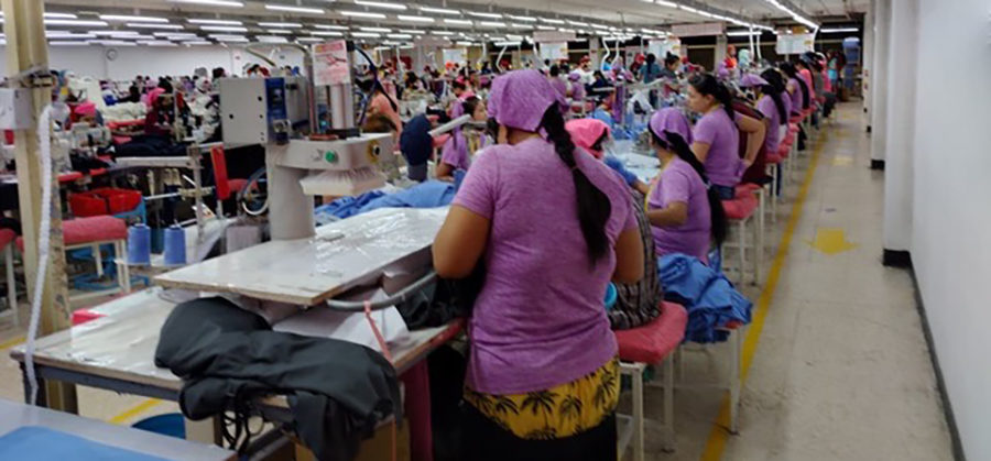 Camel Textile International Cooperation ပိုင် အထည်ချုပ်စက်ရုံတွင် အလုပ်လုပ်နေသော မြန်မာအမျိုးသမီးများ