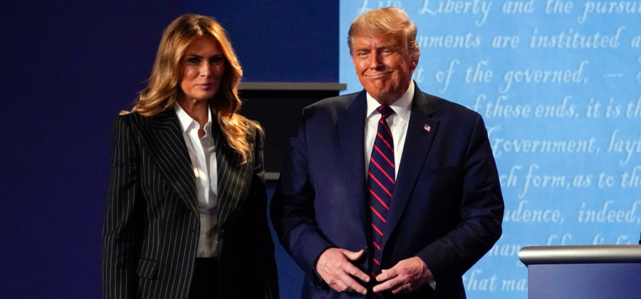 အမေရိကန်သမ္မတ ဒေါ်နယ်ထရမ့်နဲ့ ဇနီးသည်