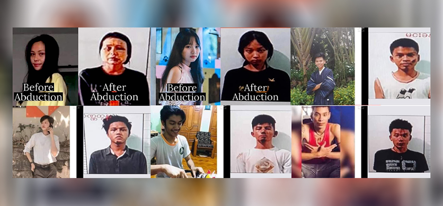 စစ်ကောင်စီ ဖမ်းဆီး၍ ညှဉ်းပန်းနှိပ်စက်ခံထားရသည့် လူငယ်များ