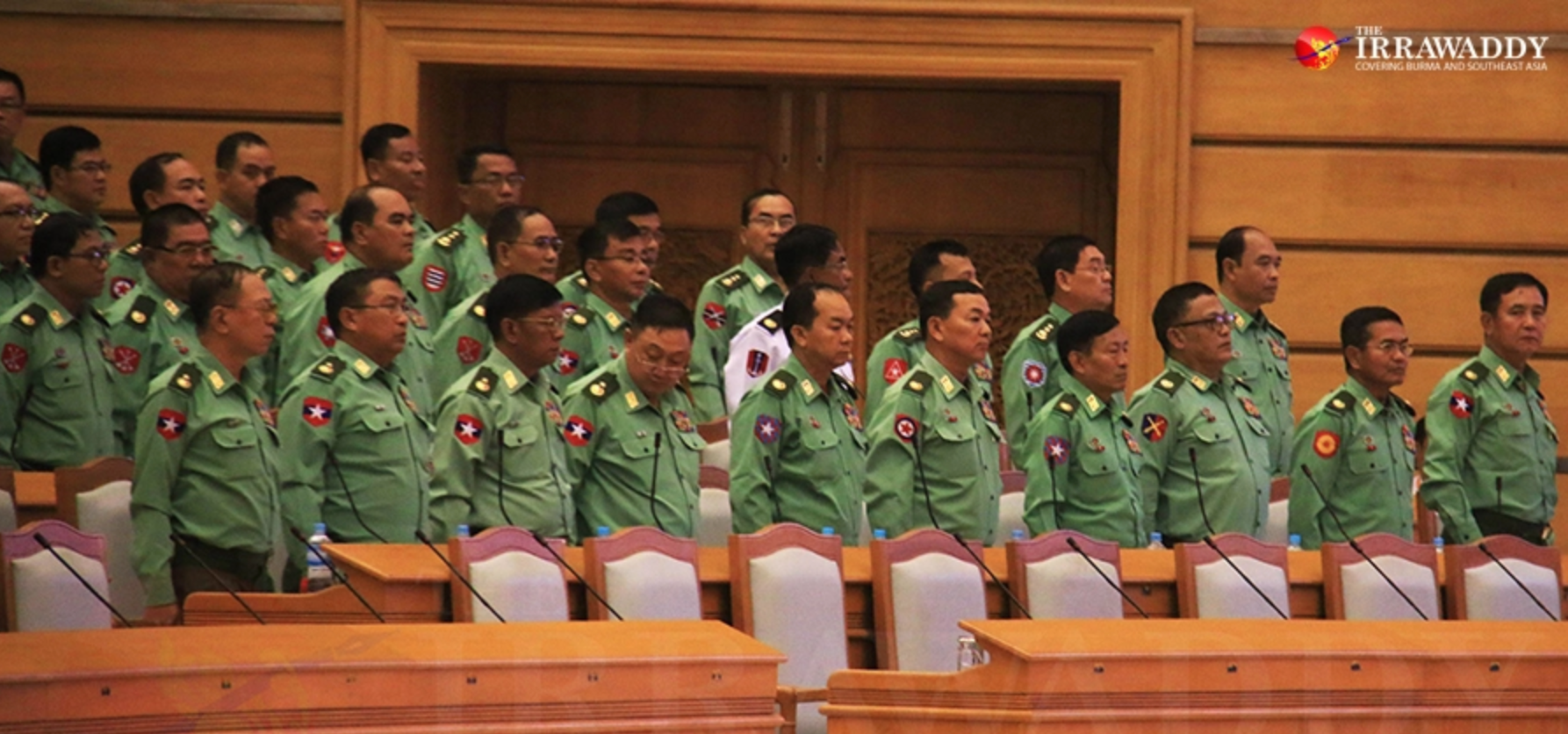 ၂၀၁၈ နိုဝင်ဘာတွင် နေပြည်တော်ရှိ ပြည်သူ့လွှတ်တော်၌ စစ်တပ်ကိုယ်စားလှယ်များအား မြင်ရစဉ် / ဧရာဝတီ 