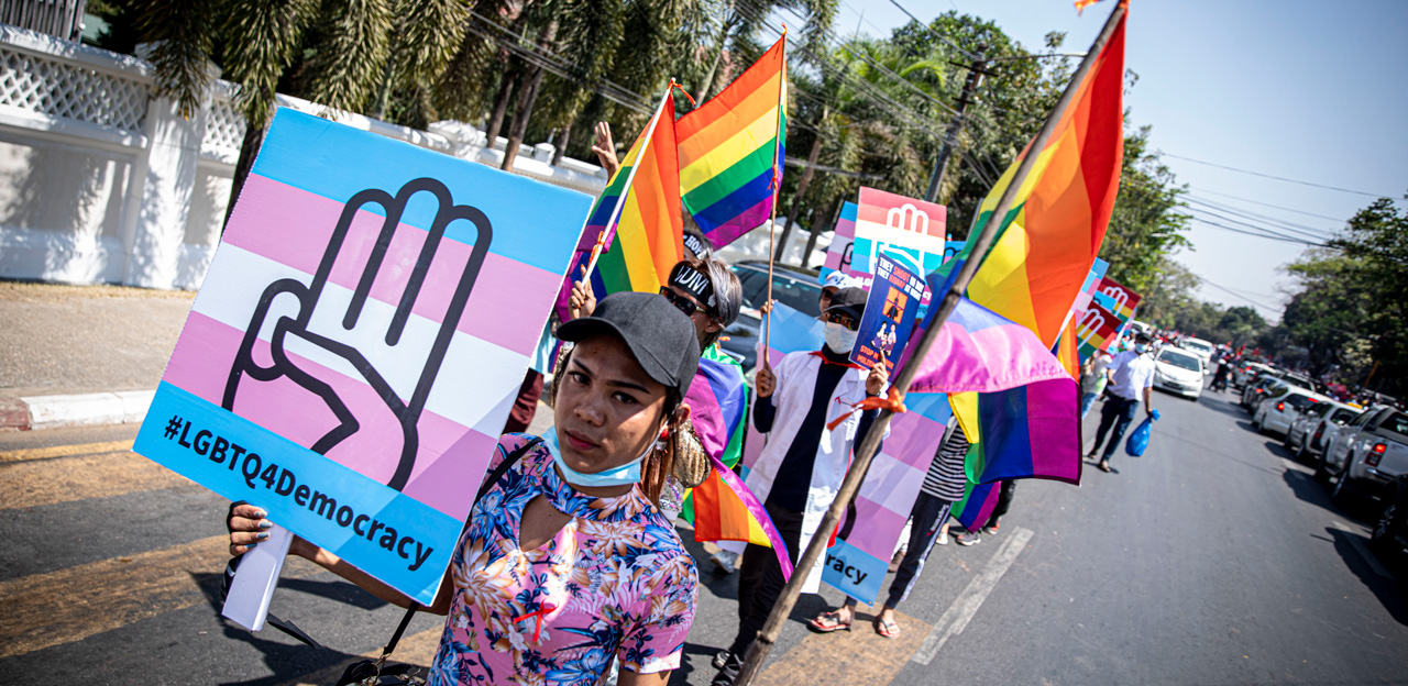 ၂၀၂၁ ဖေဖော်ဝါရီလ စစ်အာဏာသိမ်းဆန့်ကျင်ရေး LGBTIQ သပိတ်စစ်ကြောင်း / ဧရာဝတီ