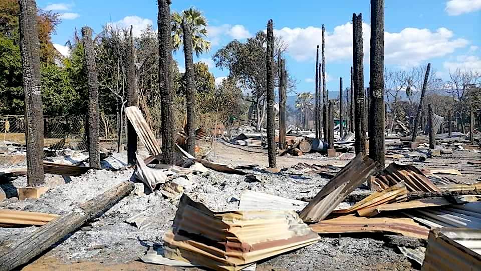 ဂန့်ဂေါမြို့နယ်ရှိ ကျေးရွာများမှ အရပ်သားနေအိမ်များကို စစ်ကောင်စီက မီးရှို့ဖျက်ဆီး  /  PDF-GanGaw