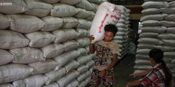 ရန်ကုန်မြို့ရှိ ဆန်ပွဲရုံတခု / ဧရာဝတီ