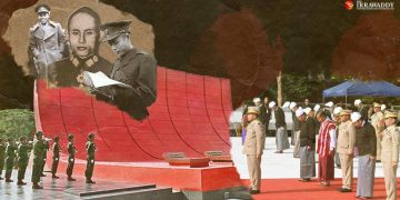 ရွေးကောက်ပွဲအတွက် မင်းအောင်လှိုင်က ဗိုလ်ချုပ်အောင်ဆန်းကို အမြတ်ထုတ်